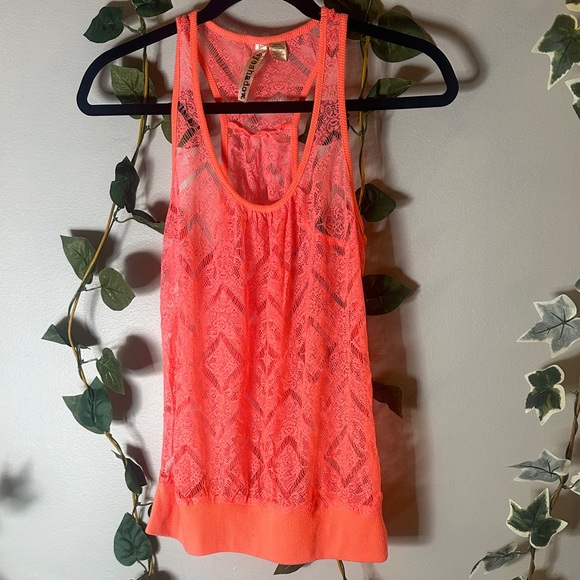 Eyeshadow Tops - Eyeshadow Neon Pink Lace Tank Top